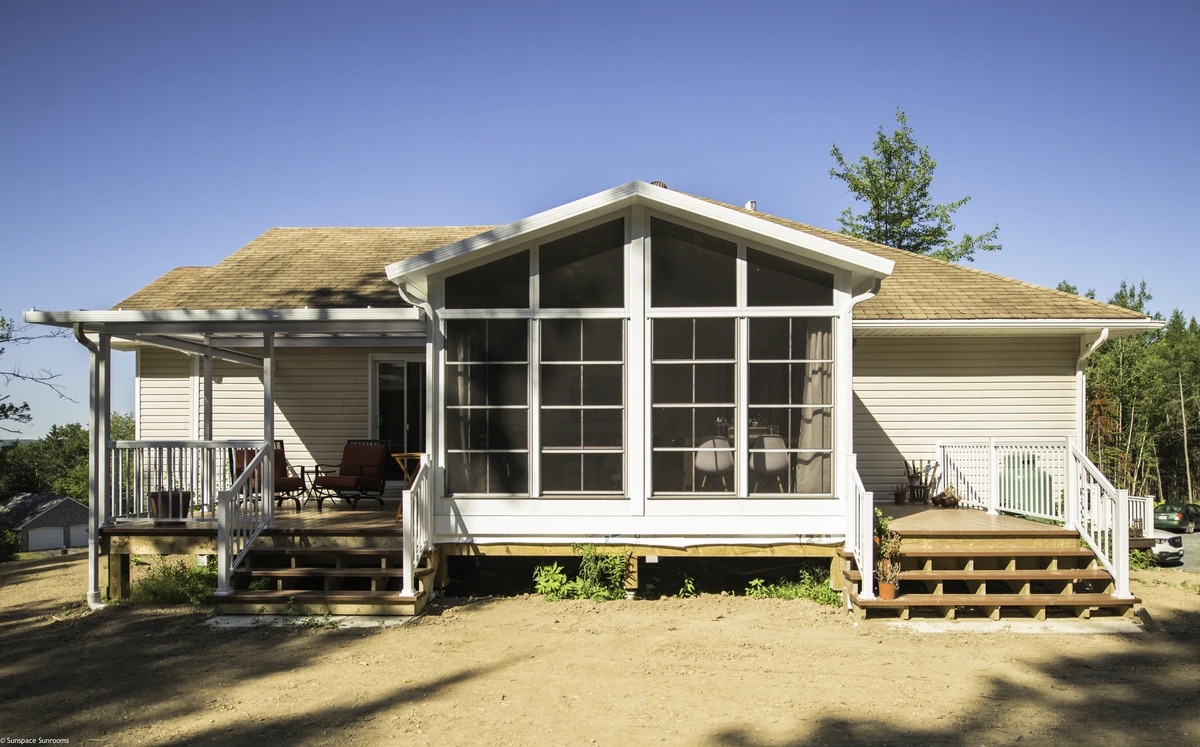 Sunspace Model 200 WeatherMaster sunroom with 4-track vinyl windows